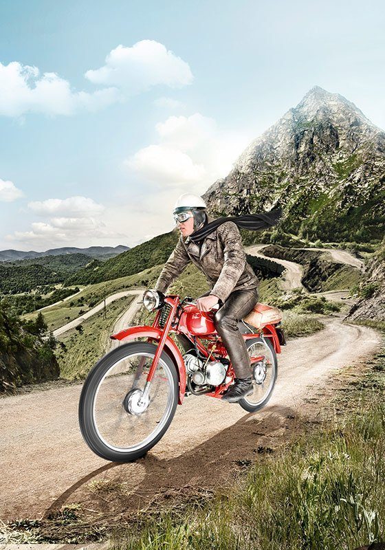 With the Moto Guzzi over the Gotthard Pass