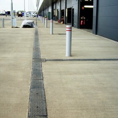 SERVICE CHANNEL outside the garage area at Silverstone