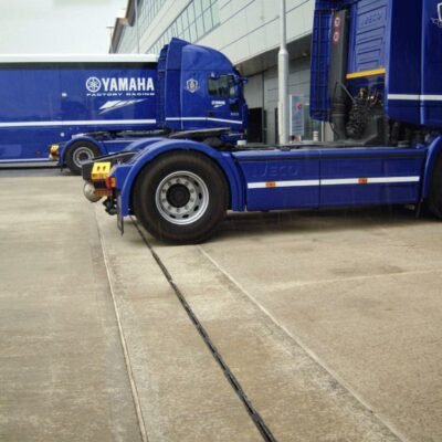 RECYFIX HICAP within the paddock area at Silverstone with Motorsport Crew's HGVs