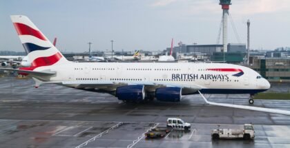 Heathrow Airport with British Airways Airbus A380