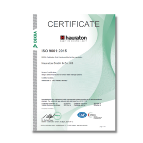 ISO Quality-Management-Certificate odwodnienia hauraton