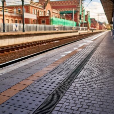odwodnienie liniowe z tworzywa z rusztem z tworzywa na peronie dworzec główny Gdańsk