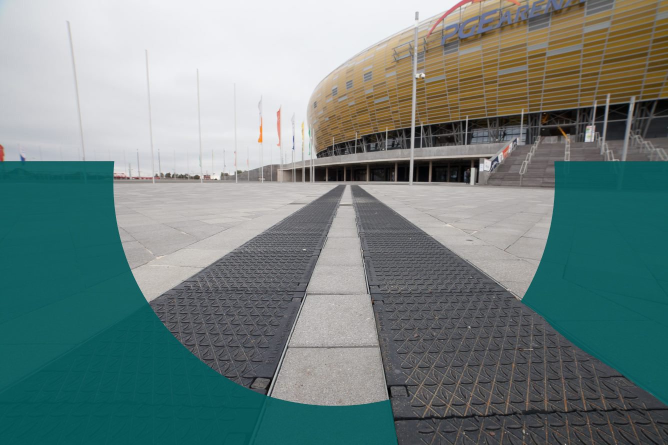 Cable Trough System FASERFIX SERVICE CHANNEL at Gdansk City Stadium in Poland