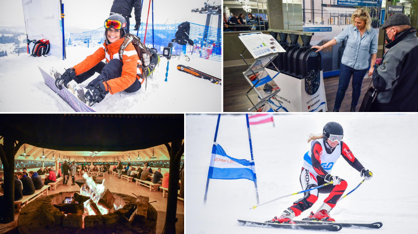 kolaż zdjęć ski archi cup zawody architekci narciarze