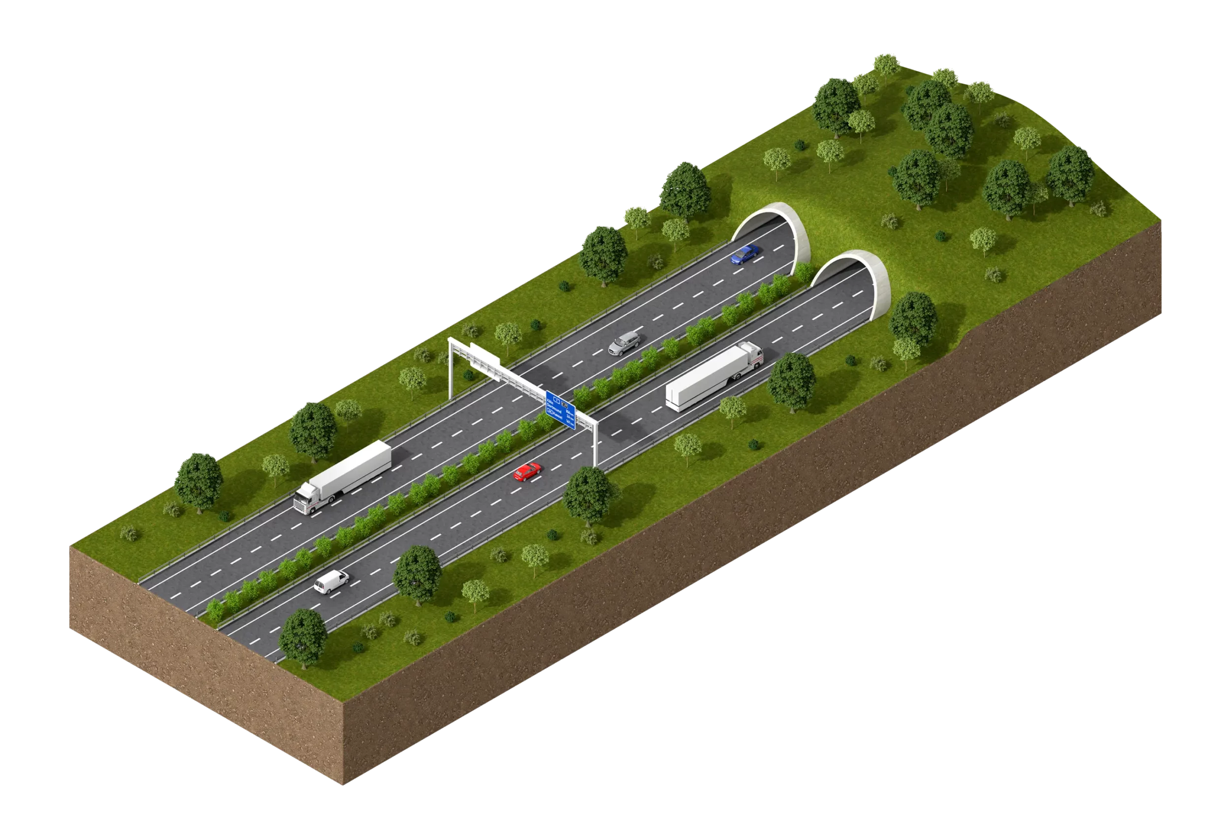 Wizualizacja obszaru zastosowania systemów zagospodarowania wód opadowych na obszarze - drogi i tunele
