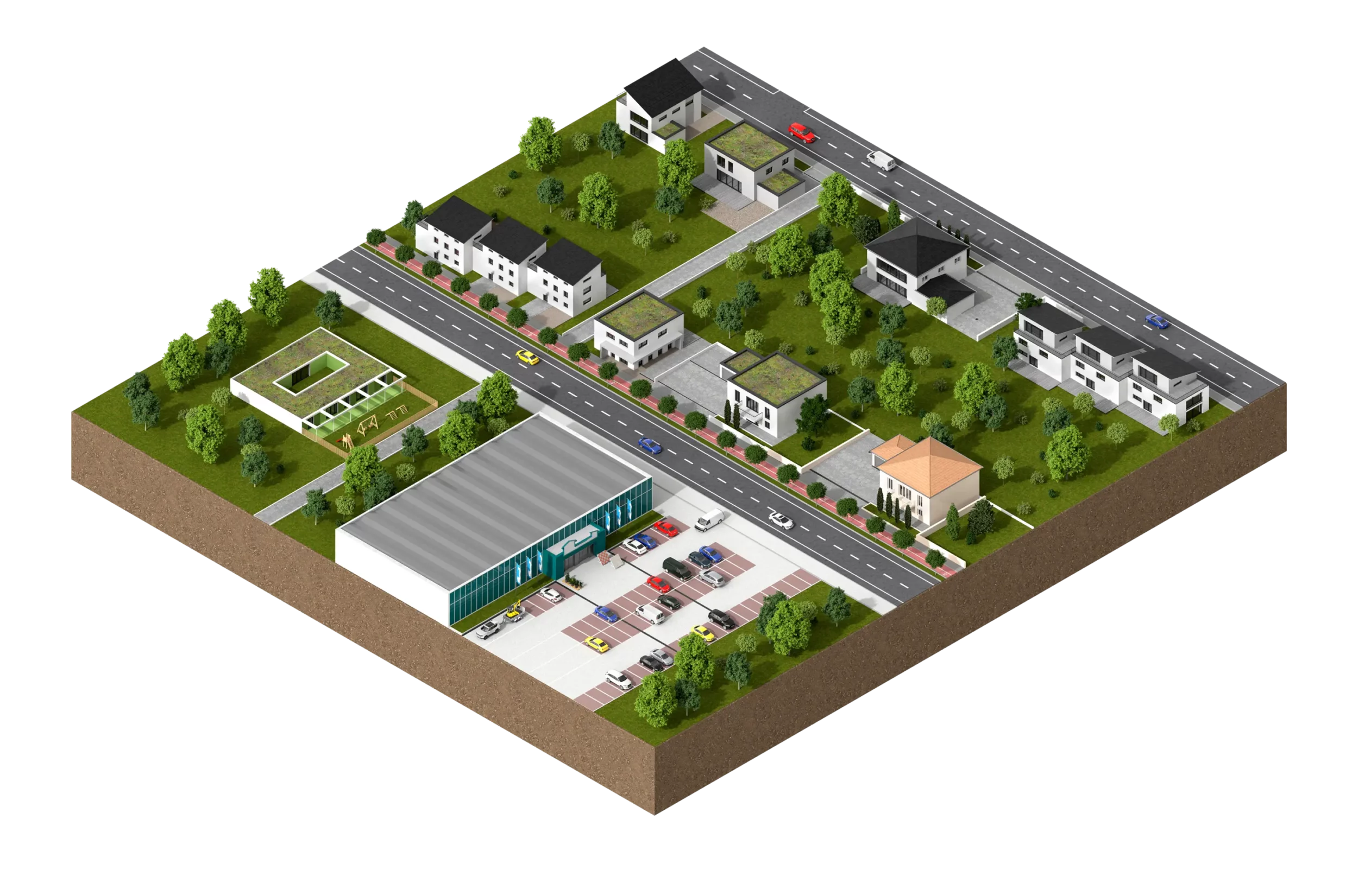 Визуализация на приложение: търговски зони и жилищни зони