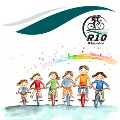 grafika rysunkowa dzieci na rowerach