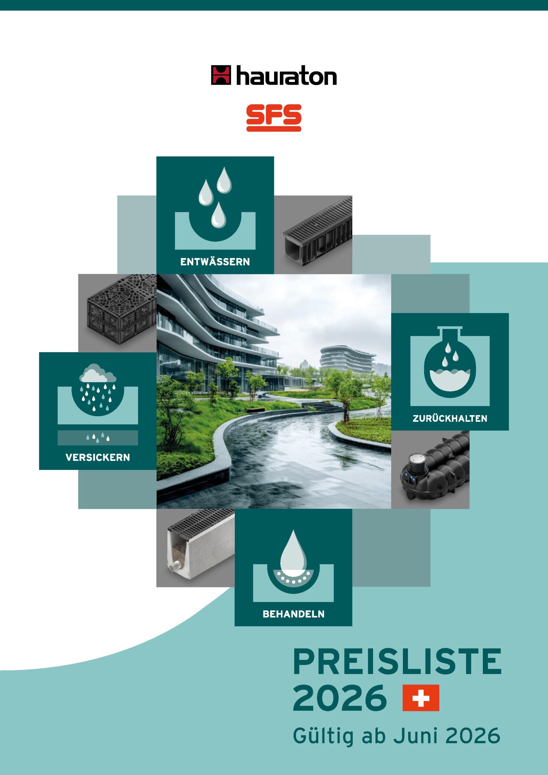 Titelseite der HAURATON Preisliste für die Schweiz