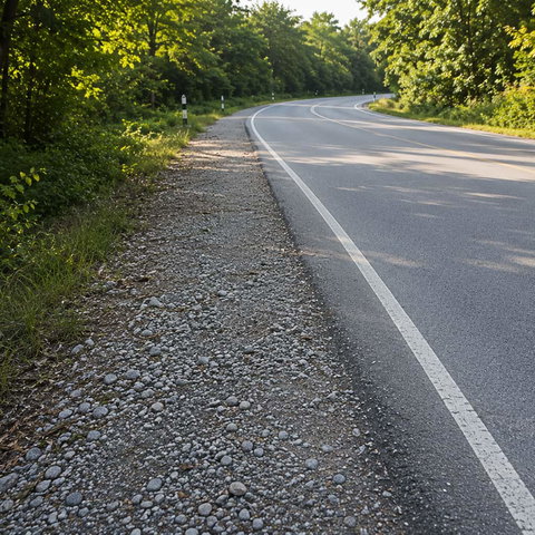 Straßenbankett neben der Fahrbahn